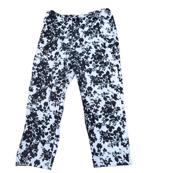 GAP Black and White Floral Pants - 10 - Picture 2 of 4